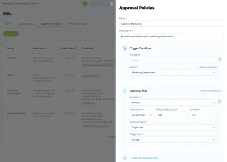 Invoice approval, digital & rule-based