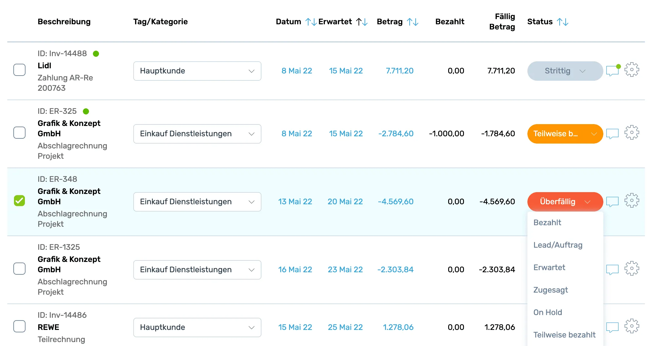 Offene-Posten-Liste in COMMITLY