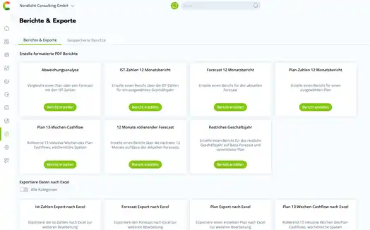 Berichte und Abweichungsanalysen, als PDF, Excel oder über die API